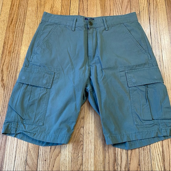 Men's LEVI'S Khaki Flat Front Cotton Cargo Shorts 30 White Tab Ripstop - Picture 1 of 9